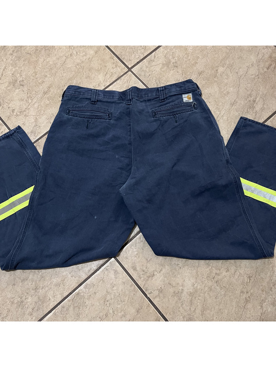 Carhartt Other - Carhartt FR Flame Resistant HiVis Reflective Workwear Navy Pants 63685-20 36x32